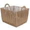 Simplify Small Vertical Weave Storage Basket with Round Handles